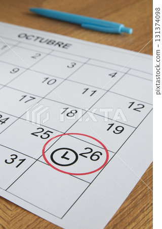 October calendar: time change in autumn October calendar: time change in autumn 131374098