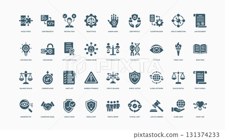 collection icons ai ethics responsible technology use collection icons ai ethics responsible technology use 131374233