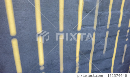 Old concrete wall, natural texture. Light background. Shadows from the fence. 131374646