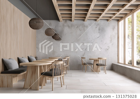 Stylish cafe interior design 131375028