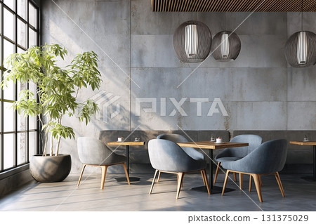 Stylish cafe interior design 131375029