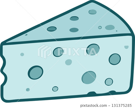 Blue cheese icon style illustration vector material 131375285