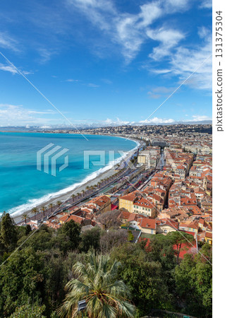 Portrait View of Nice Coastline, French Riviera Portrait View of Nice Coastline, French Riviera 131375304