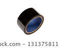 glossy black tape roll isolated on white background. crafting and repair use 131375811