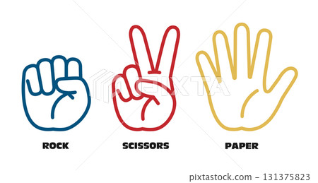 Rock-paper-scissors illustration material set Vector Rock-paper-scissors White background Line drawing Rock-paper-scissors illustration material set Vector Rock-paper-scissors White background Line drawing 131375823