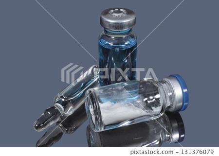 Medical vials and ampoule with vaccine 131376079