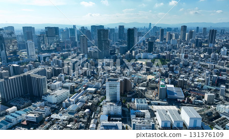 Drone aerial view of modern city and roads Drone aerial view of modern city and roads 131376109