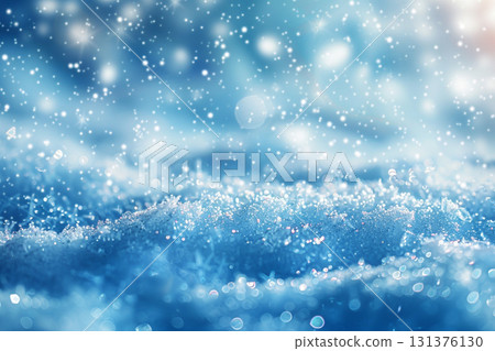 夢幻般的冬季背景材料與閃亮的雪花 131376130
