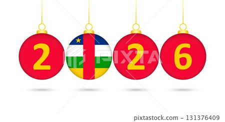 Central African Republic Flag Christmas Balls 2026 Decoration. 131376409