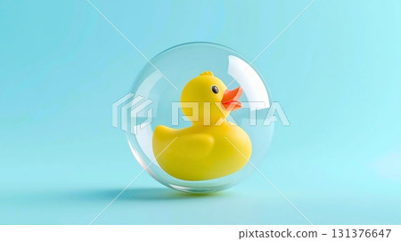 透明球體中的橡皮鴨 透明球體中的橡皮鴨 131376647