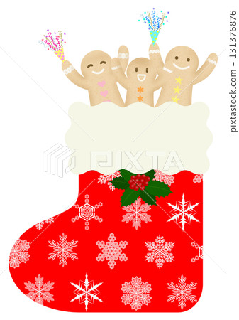Christmas stockings and gingerbread men Christmas stockings and gingerbread men 131376876