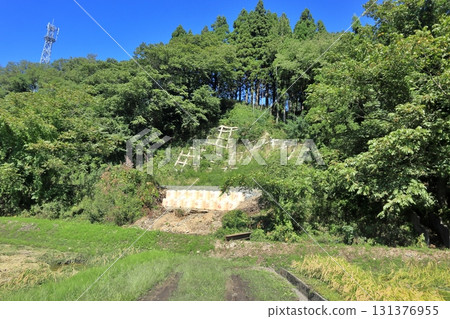 Areas affected by heavy rain on the Akita Inland Line between Yonaisawa and Katsurase 131376955