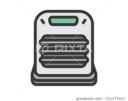 風扇加熱器圖示插圖（線條畫顏色） 131377422