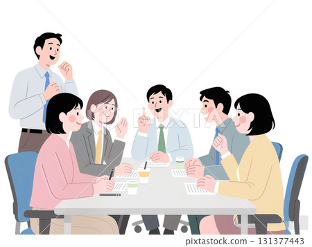 Office employee who has a meeting 131377443