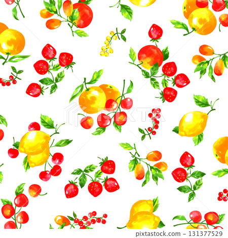 水彩水果紡織圖案， 131377529