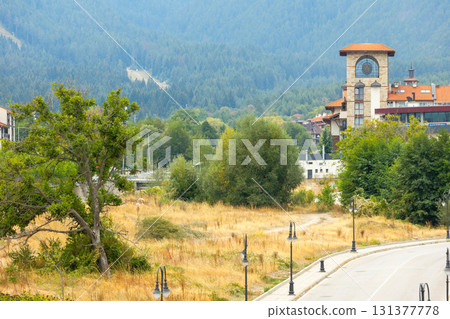 Bansko, Bulgaria autumn town panorama 131377778