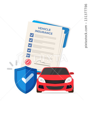 Vehicle insurance flat illustration vector template Vehicle insurance flat illustration vector template 131377786