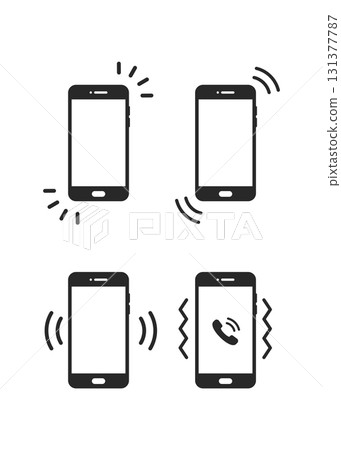 Vibration alert in smartphone icons stock illustration 131377787
