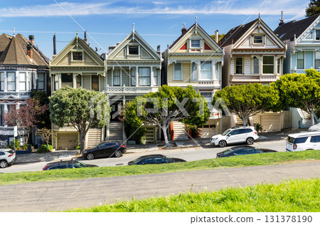 The Painted Ladies, a row of iconic Victorian houses in San Francisco The Painted Ladies, a row of iconic Victorian houses in San Francisco 131378190