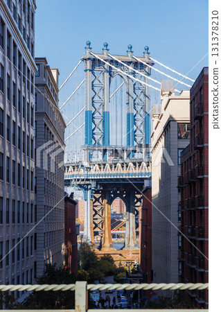 Classic view of the Manhattan Bridge from DUMBO, Brooklyn Classic view of the Manhattan Bridge from DUMBO, Brooklyn 131378210