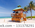 Lifeguard tower on Sunny Isles Miami Beach 131378291