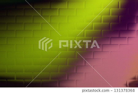 Gradient Brick Wall Abstract Background Yellow Green Pink Purple Texture Light Art 131378368