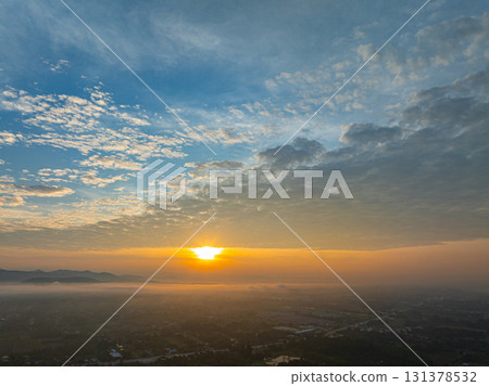 Aerial view over Chiang Mai in a beautiful morning. Aerial view over Chiang Mai in a beautiful morning. 131378532