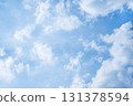 Tranquil sky landscape with soft clouds, minimal and scenic atmosphere. Sky background perfect backdrop for travel agencies, wellness themes, banners and digital illustrations. 131378594
