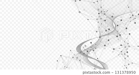 Abstract tech network connection dots. Digital technology and big data analysis background. White background with plexus lines. Geometric background with abstract mesh Abstract tech network connection dots. Digital technology and big data analysis background. White background with plexus lines. Geometric background with abstract mesh 131378950