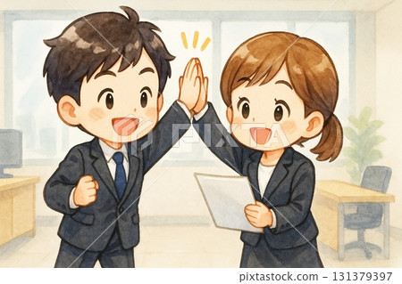 男女員工擊掌 131379397