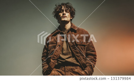 Stylish Man in Corduroy Jacket 131379984