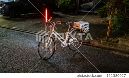 Police bicycles and baton at night Police bicycles and baton at night 131380027