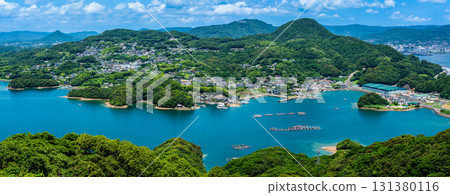 從天海峰眺望九十九島全景[長崎縣佐世保市] 131380116