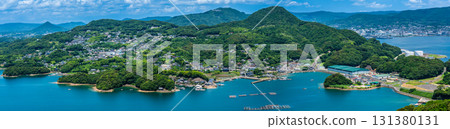 Panoramic view of the Kujukushima Islands from Tenkaiho [Sasebo City, Nagasaki Prefecture] 131380131