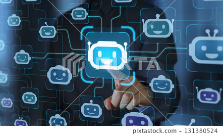 人工智慧之間的溝通與互動。自主人工智慧的協商與協作。人工智慧機器人 人工智慧之間的溝通與互動。自主人工智慧的協商與協作。人工智慧機器人 131380524