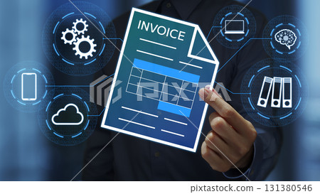 數位發票自動化 稅務合規與管理平台 電子發票文件圖標 131380546