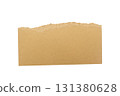 Torn piece of brown paper with jagged edge isolated on white background 131380628