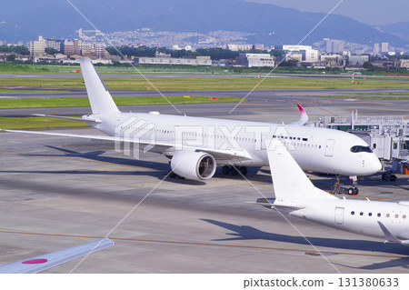 Passenger planes and boarding gates at the airport 131380633