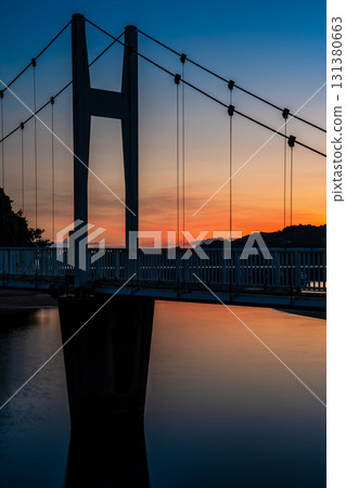 Yunokojima, Kangetsu Bridge, dawn [Minamata City, Kumamoto Prefecture] 131380663