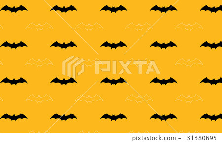 橙色壁紙,上面有由虛線和輪廓組成的蝙蝠圖案 橙色壁紙,上面有由虛線和輪廓組成的蝙蝠圖案 131380695