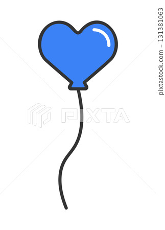 Heart-shaped balloon illustration 131381063