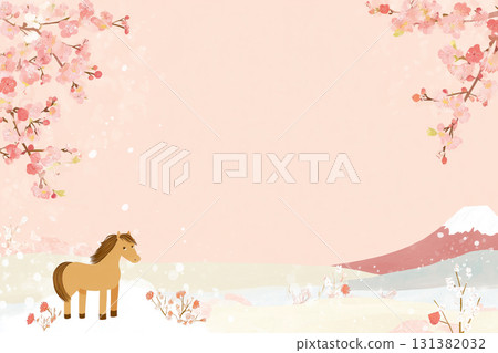 新年賀卡背景材料馬年 131382032