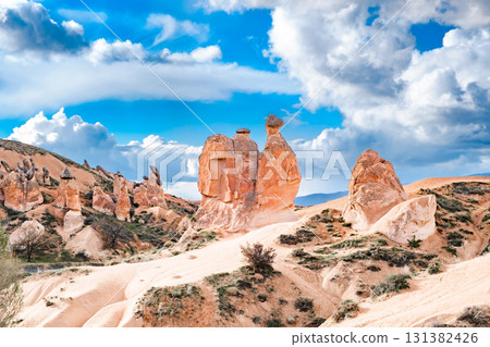stone camel shaped rock Devrent Valley, Cappadocia, Turkey stone camel shaped rock Devrent Valley, Cappadocia, Turkey 131382426