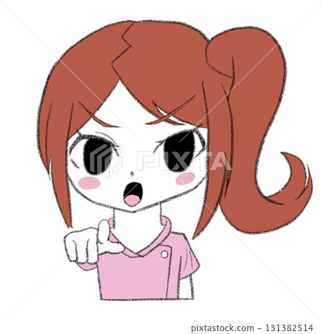 Female nurse pointing her finger 131382514