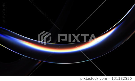 Abstract gradient glass shape dark background. Color dispersion iridescent futuristic design. Abstract gradient glass shape dark background. Color dispersion iridescent futuristic design. 131382530