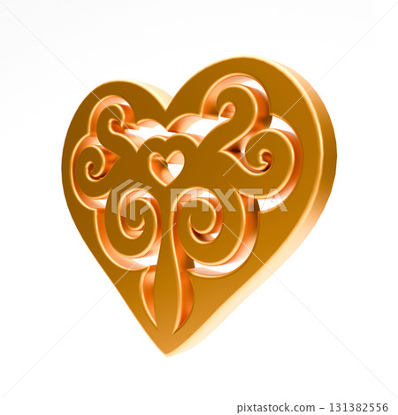 Golden heart with ornament 1-5 131382556