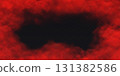 Red Fog effect frame border on transparent dark background. Vector smoke cloud. 131382586