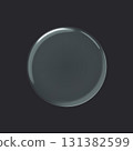 Glass circle transparent button on dark background. 3d vector realistic ui icon. 131382599