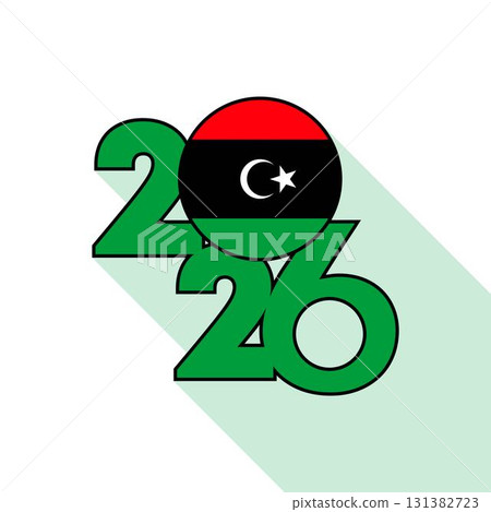 2026 Long Shadow Banner with Libya Flag Inside. 131382723