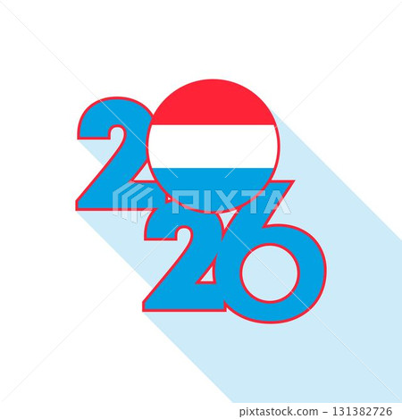 2026 Long Shadow Banner with Luxembourg Flag Inside. 131382726